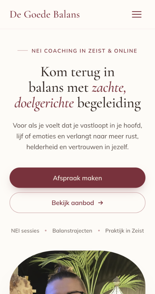 Website mockup mobiel